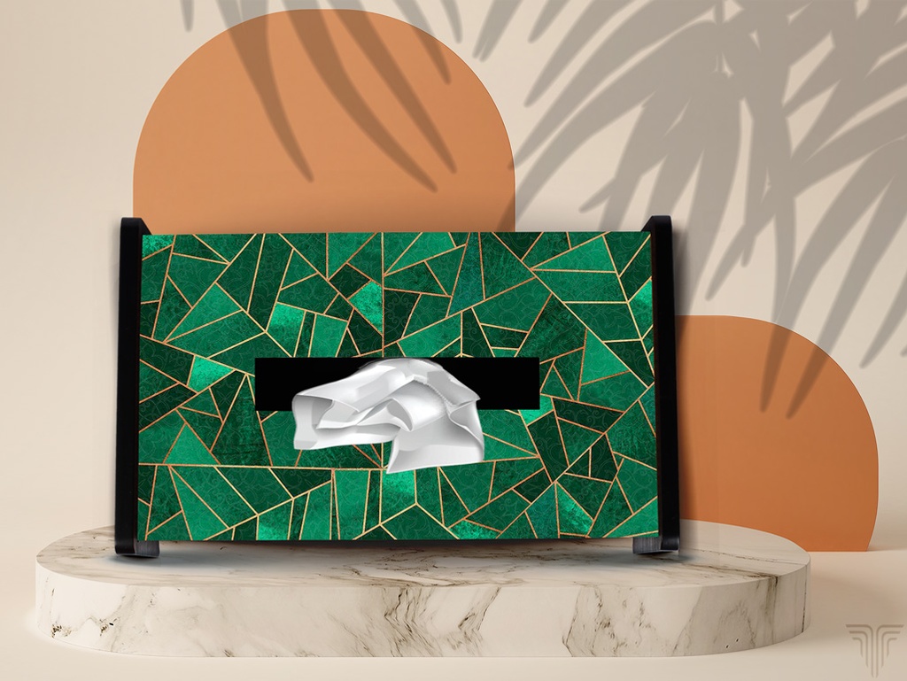 Malachite Nouveau Tissue Holder